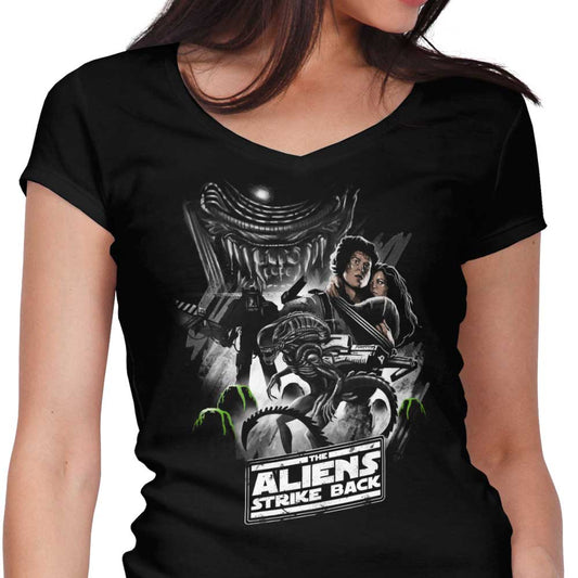 Aliens Strike Back - Women's V-Neck