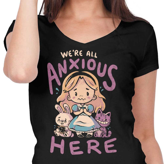 All Anxious Here - Women's V-Neck