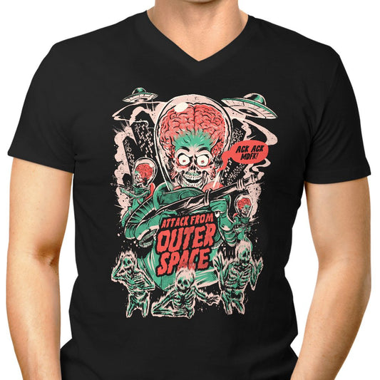 Attack From Outer Space - Men's V-Neck