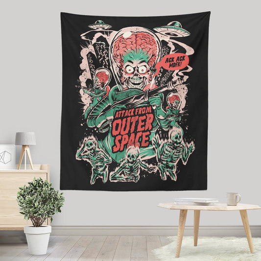 Attack From Outer Space - Wall Tapestry