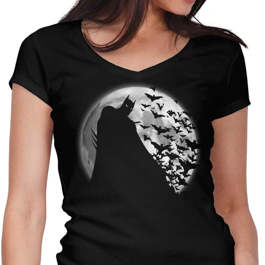 Bats Under the Moon - Women's V-Neck
