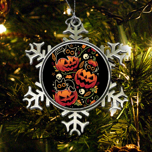 Black Cats Pumpkin Party - Ornament