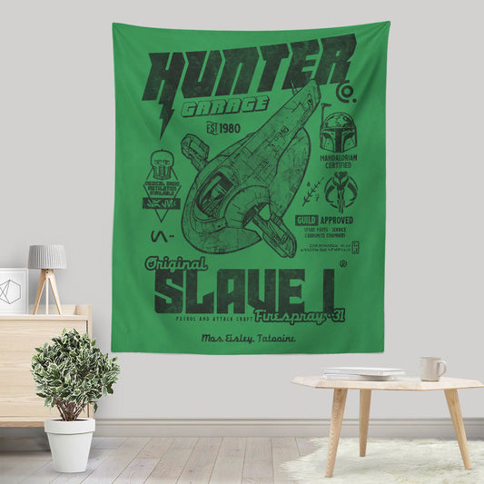 Bounty Hunter Garage - Wall Tapestry