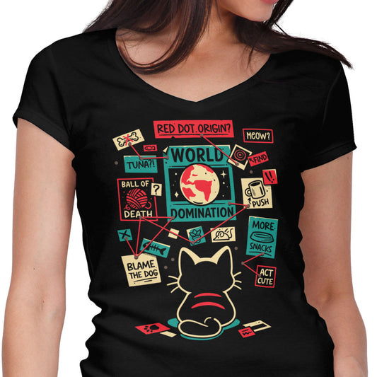 Cat Master Plan - Women's V-Neck