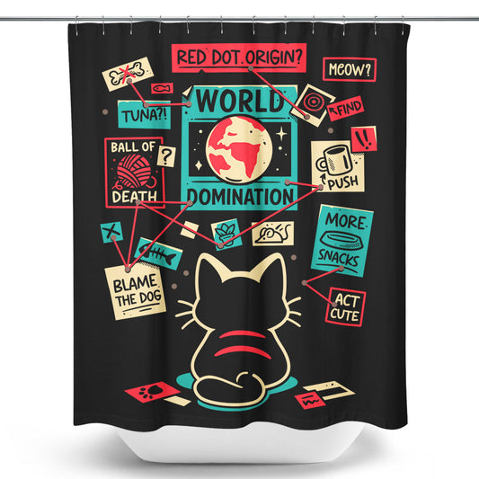 Cat Master Plan - Shower Curtain