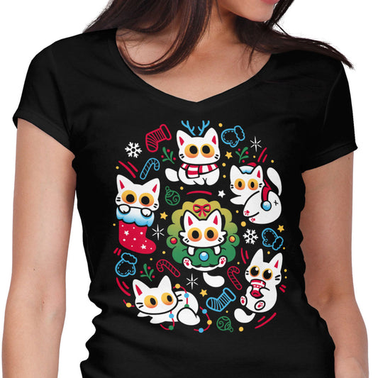 Cats Gone Christmas - Women's V-Neck