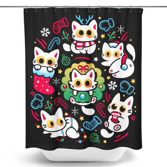 Cats Gone Christmas - Shower Curtain