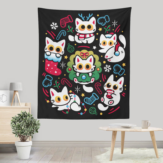 Cats Gone Christmas - Wall Tapestry