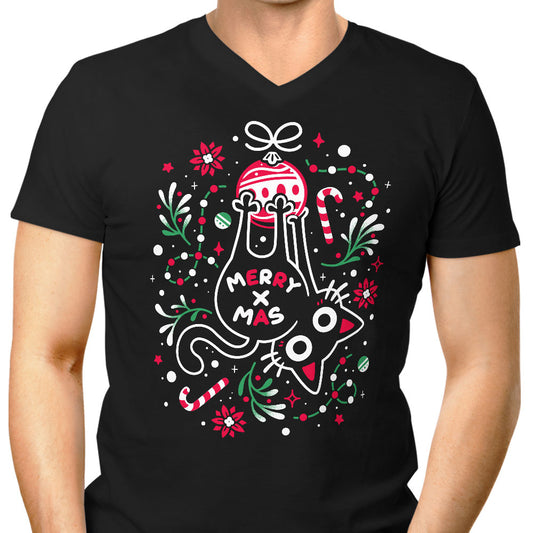 Christmas Cat Butt - Men's V-Neck