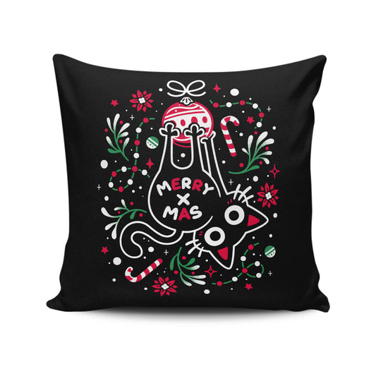 Christmas Cat Butt - Throw Pillow