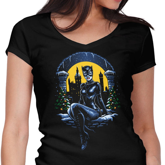 Christmas Kitty - Women's V-Neck