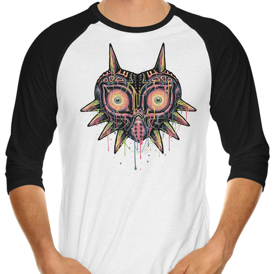 Colorful Mask - 3/4 Sleeve Raglan T-Shirt