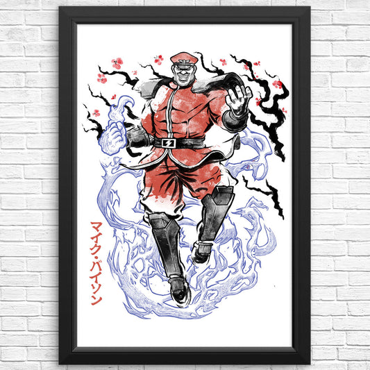 Crimson Dictator Sumi-e - Posters & Prints