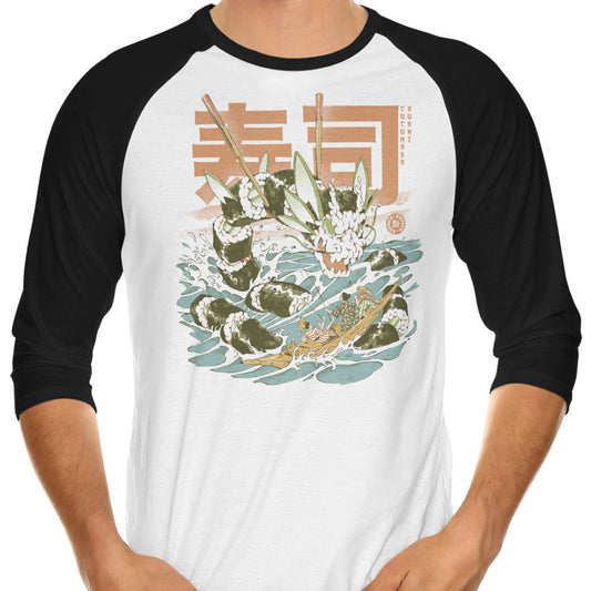 Cucumber Sushi Dragon - 3/4 Sleeve Raglan T-Shirt