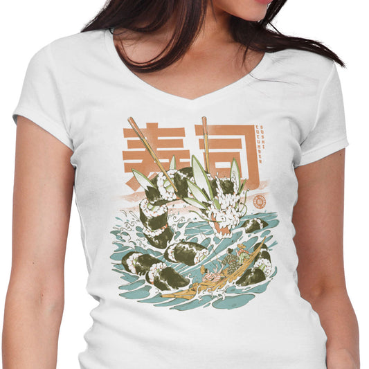 Cucumber Sushi Dragon - Women's V-Neck