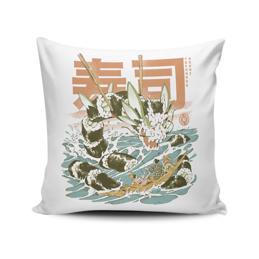 Cucumber Sushi Dragon - Throw Pillow