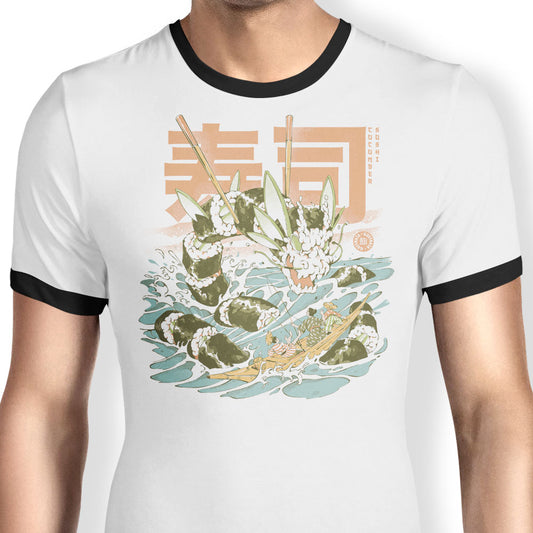 Cucumber Sushi Dragon - Ringer T-Shirt