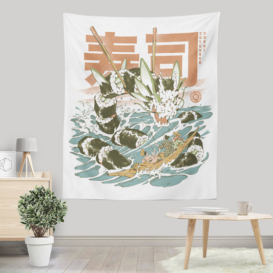 Cucumber Sushi Dragon - Wall Tapestry