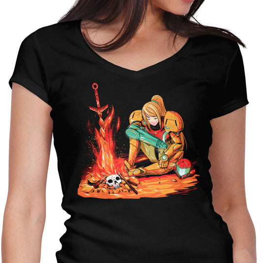 Dark Samus - Women's V-Neck