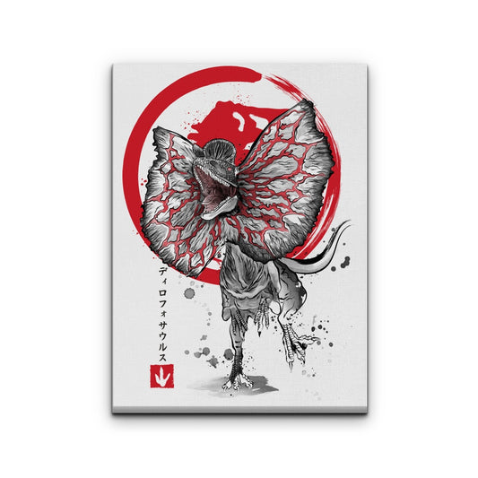 Dilophosaurus Sumi-e - Canvas Print