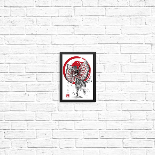 Dilophosaurus Sumi-e - Posters & Prints