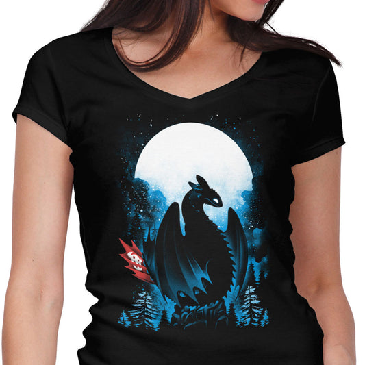 Dragon in the Moonlight - Women's V-Neck