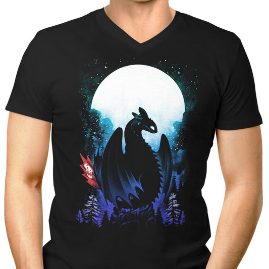Dragon in the Moonlight - Men's V-Neck
