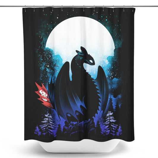 Dragon in the Moonlight - Shower Curtain