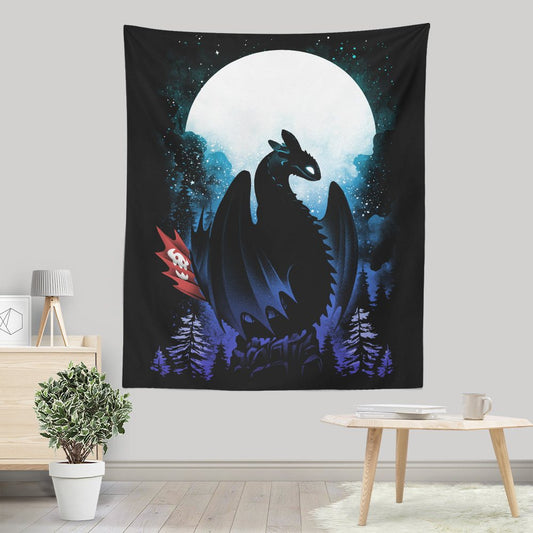 Dragon in the Moonlight - Wall Tapestry