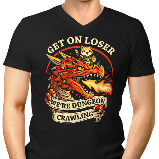 Dungeon Crawling Dragon - Men's V-Neck