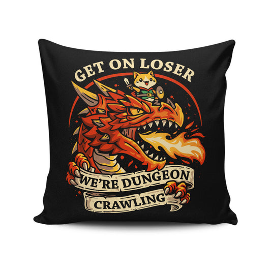 Dungeon Crawling Dragon - Throw Pillow