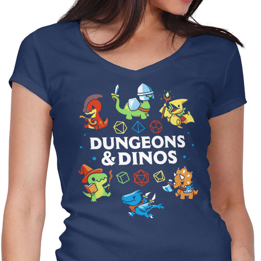 Dungeons and Dinos - Women's V-Neck