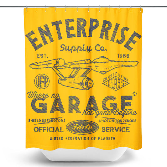 Enterprise Garage - Shower Curtain