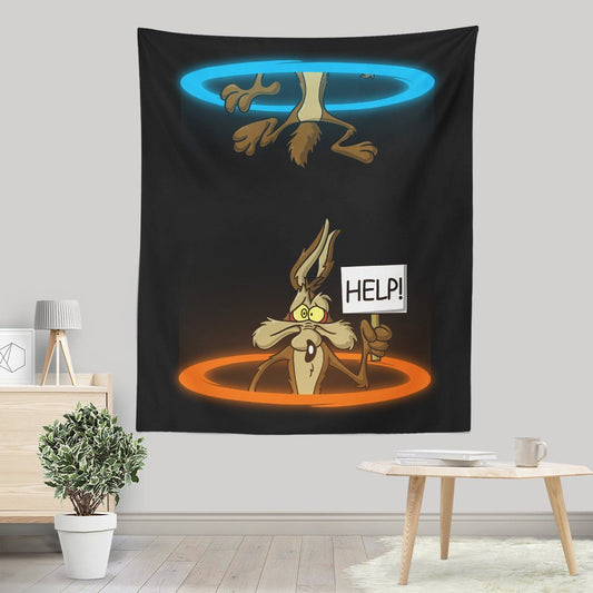Falling Coyote - Wall Tapestry
