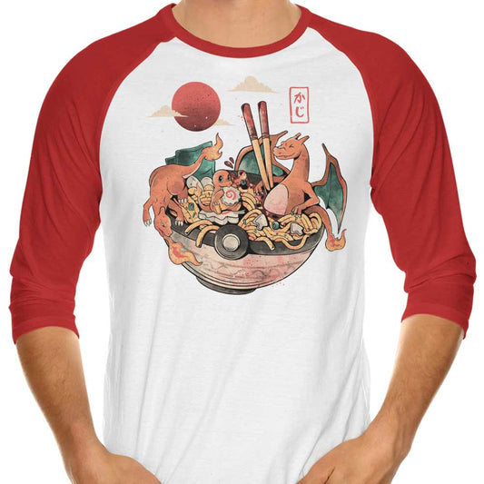 Fire Bowl - 3/4 Sleeve Raglan T-Shirt