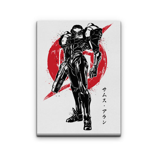Galactic Bounty Hunter Sumi-e - Canvas Print
