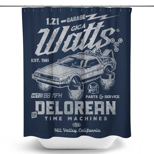 Giga Watts Garage - Shower Curtain