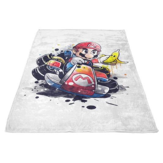 Go Kart Watercolor - Fleece Blanket