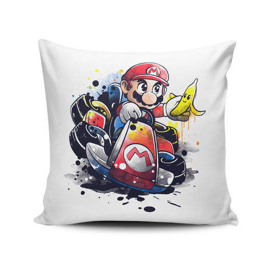 Go Kart Watercolor - Throw Pillow