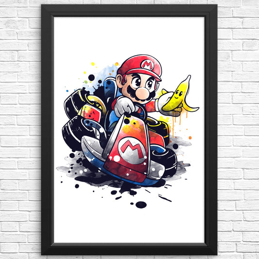 Go Kart Watercolor - Posters & Prints