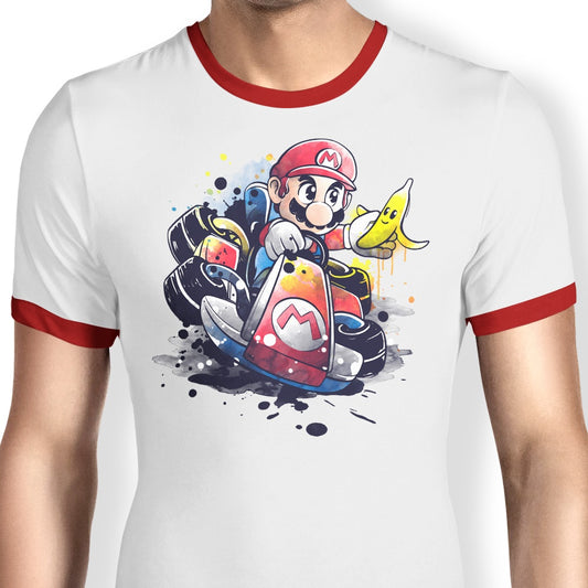 Go Kart Watercolor - Ringer T-Shirt