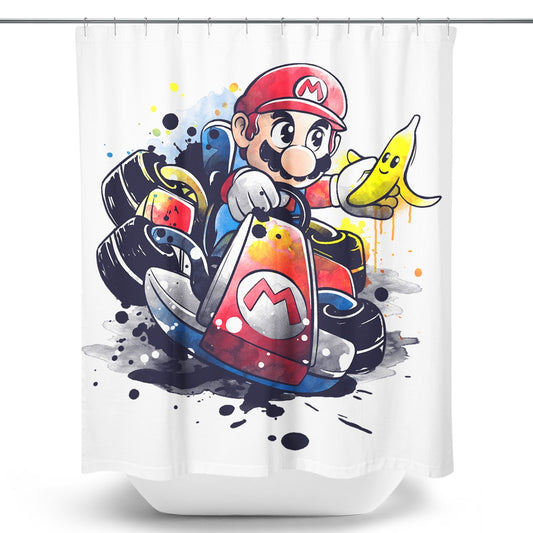 Go Kart Watercolor - Shower Curtain