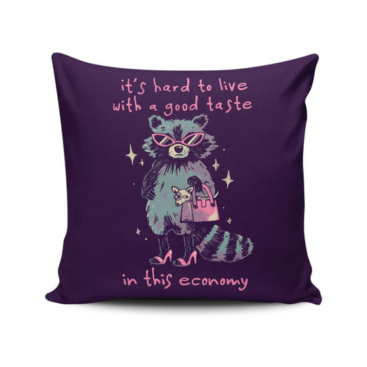 Good Taste Raccoon - Throw Pillow
