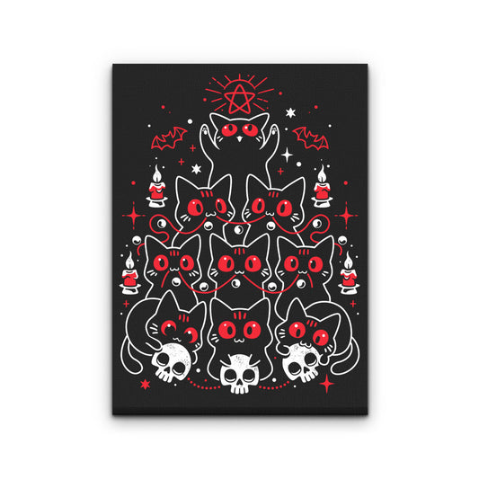 Gothic Christmas Kittens - Canvas Print