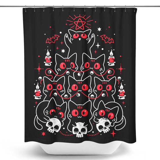 Gothic Christmas Kittens - Shower Curtain