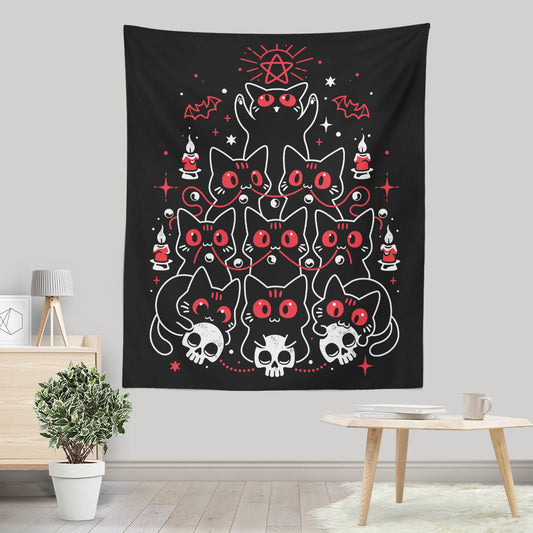 Gothic Christmas Kittens - Wall Tapestry