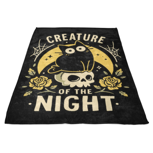 Gothic Night Cat - Fleece Blanket