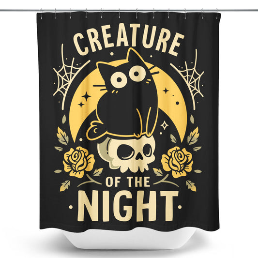 Gothic Night Cat - Shower Curtain