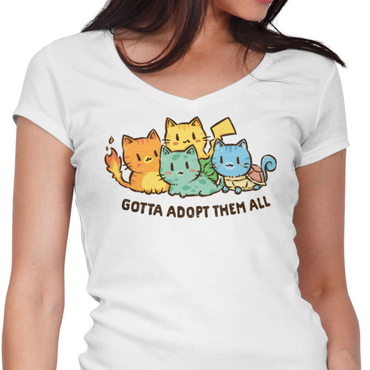 Gotta Adopt 'Em All - Women's V-Neck