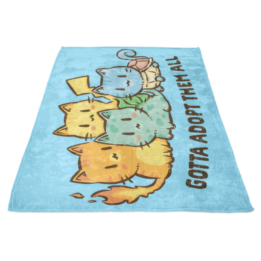 Gotta Adopt 'Em All - Fleece Blanket